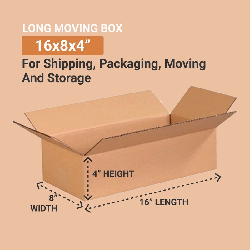 Aviditi 16 x 8 x 4 Corrugated Cardboard Boxes, Flat 16"L x 8"W x 4"H, Pack of 25 | Shipping, Packaging, Moving, Storage Box for Home or Business, Strong Wholesale Bulk Boxes - Image 2